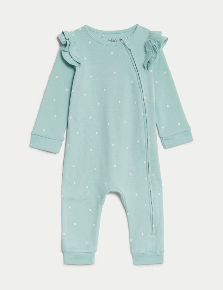 2pk Pure Cotton Spot Sleepsuits (6½lbs-3 Yrs) 2 of 4