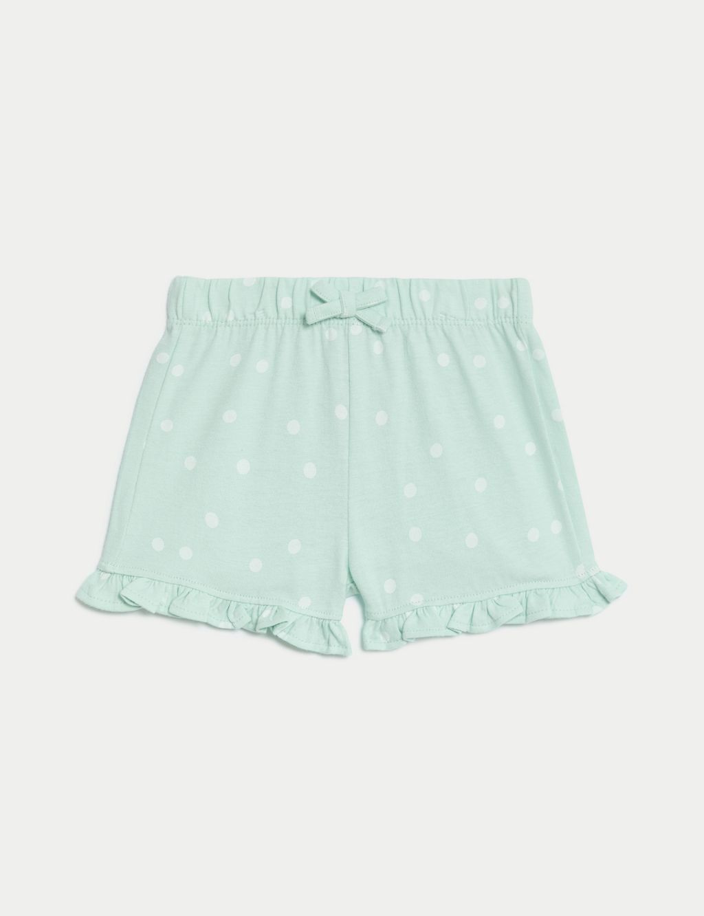 2pk Pure Cotton Spotted Frill Shorts (0-3 Yrs) 1 of 4