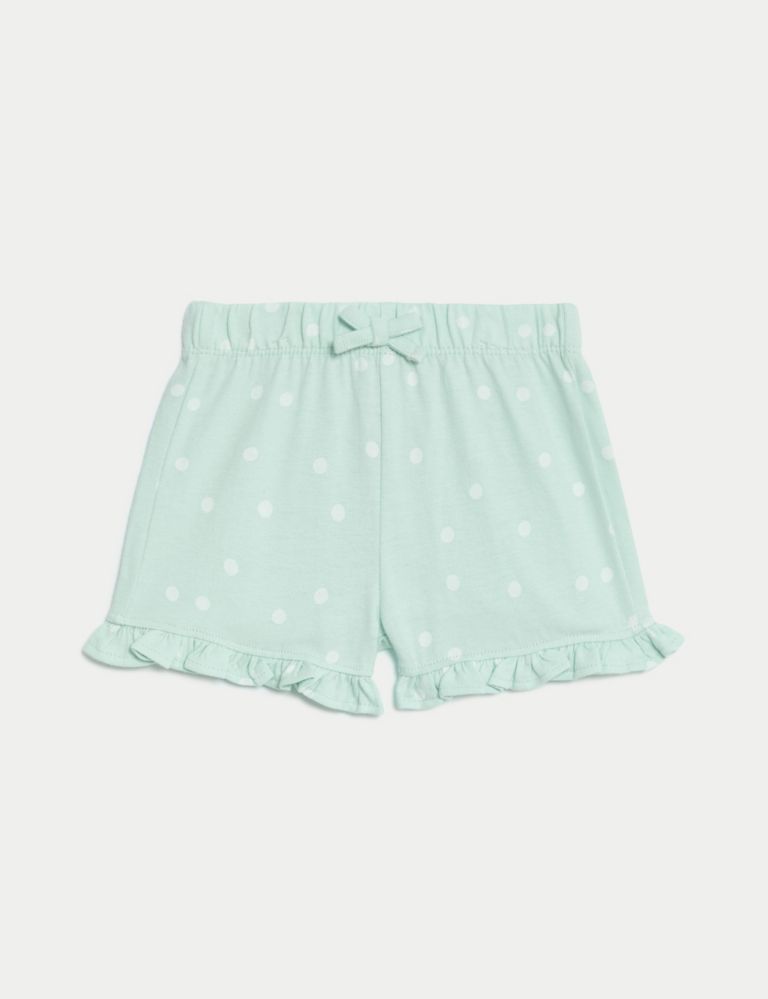2pk Pure Cotton Spotted Frill Shorts (0-3 Yrs) 2 of 4
