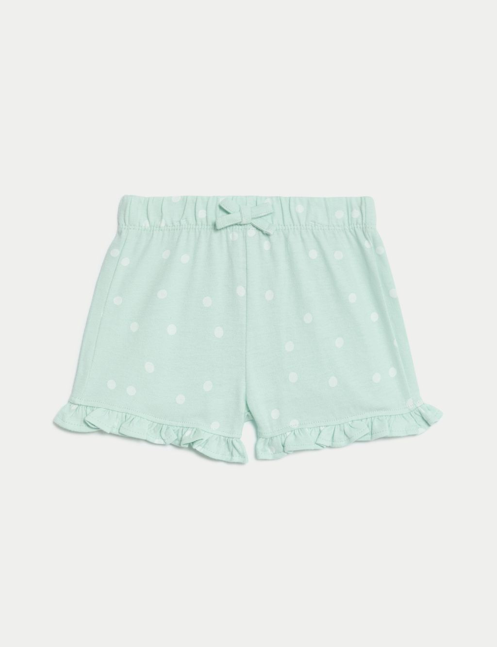 2pk Pure Cotton Spotted Frill Shorts (0-3 Yrs) 1 of 4