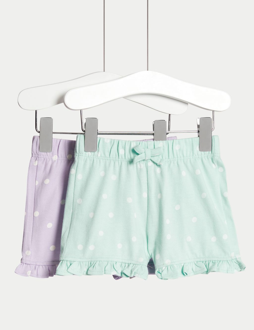 2pk Pure Cotton Spotted Frill Shorts (0-3 Yrs) 3 of 4