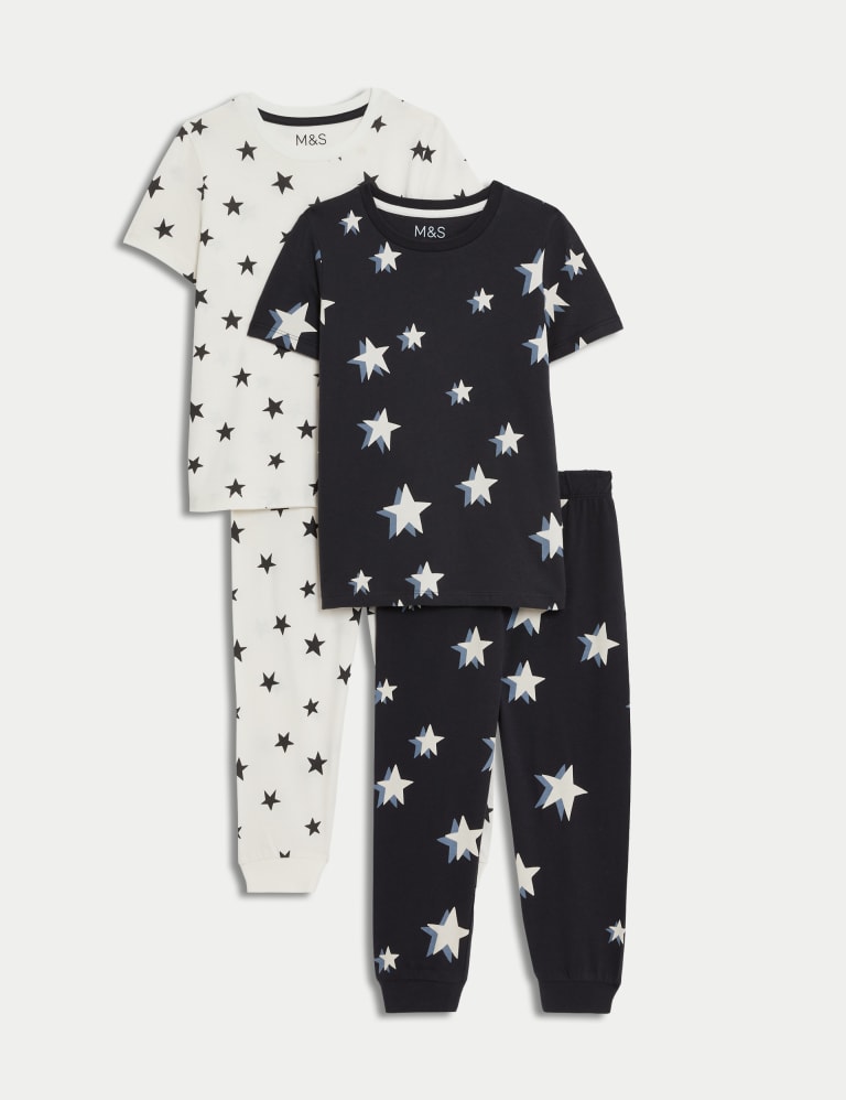 2pk Pure Cotton Star Pyjamas 1 of 1