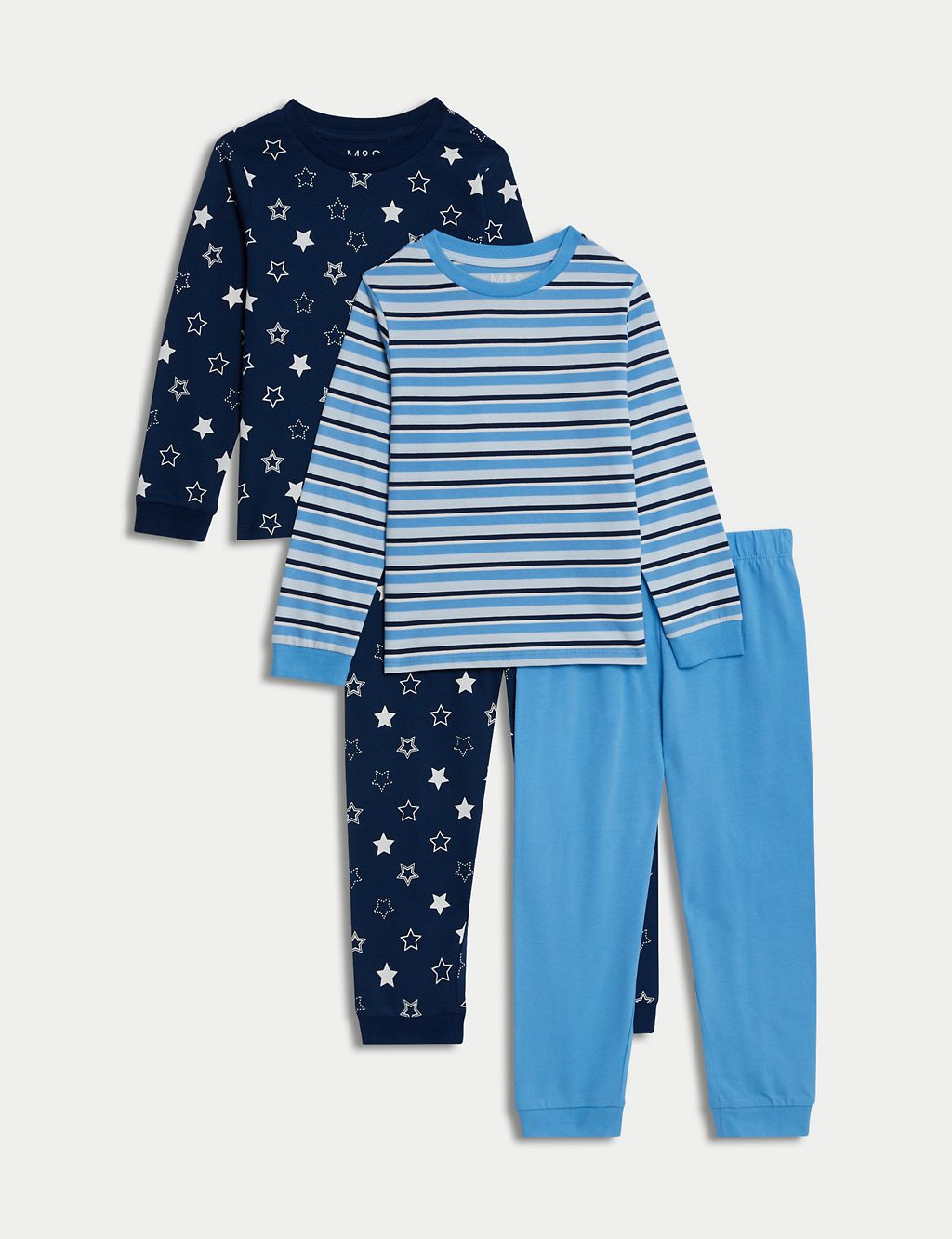 2pk Pure Cotton Stripe Pyjama Sets (1-8 Yrs) 1 of 1
