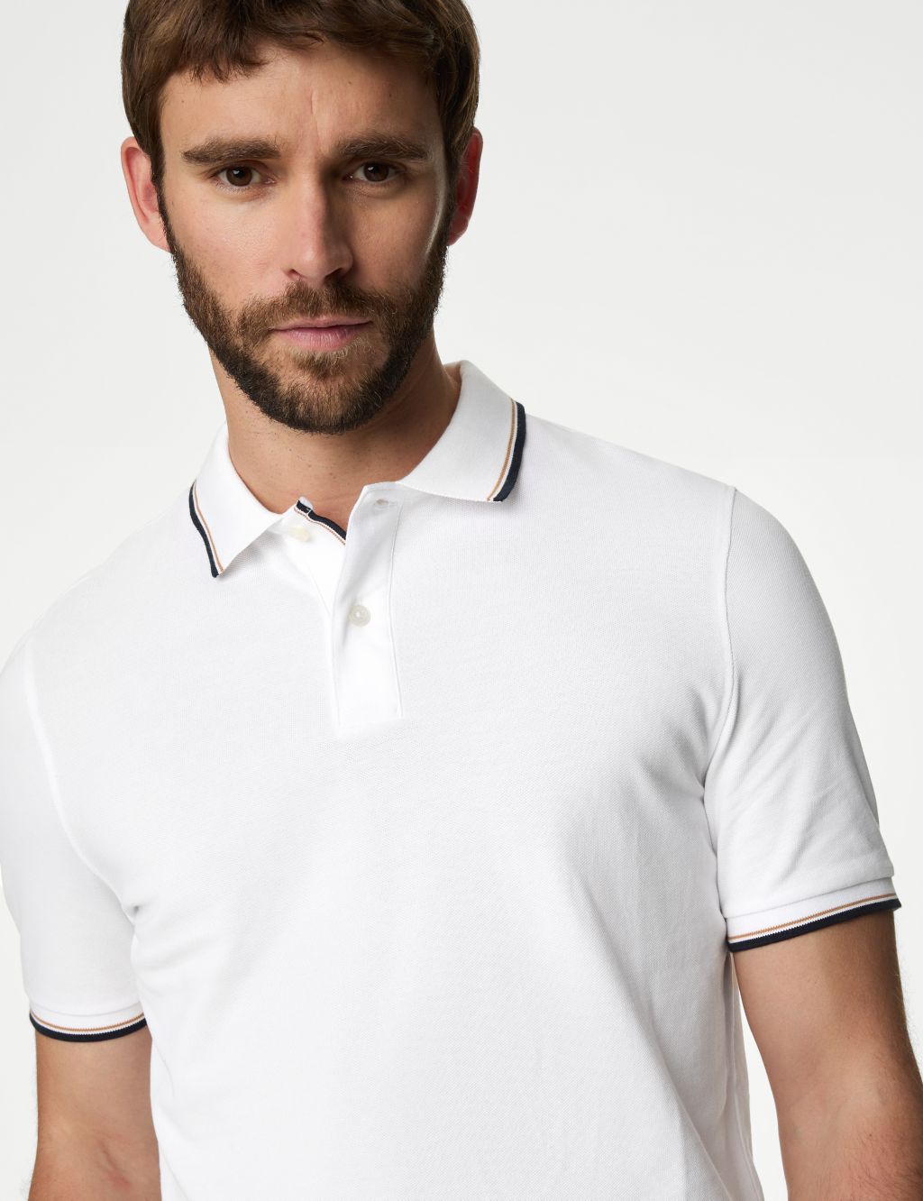 2pk Pure Cotton Tipped Polo Shirts | M&S Collection | M&S