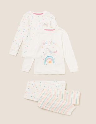 2pk Pure Cotton Unicorn Pyjama Set (1-7 Yrs) Image 2 of 5