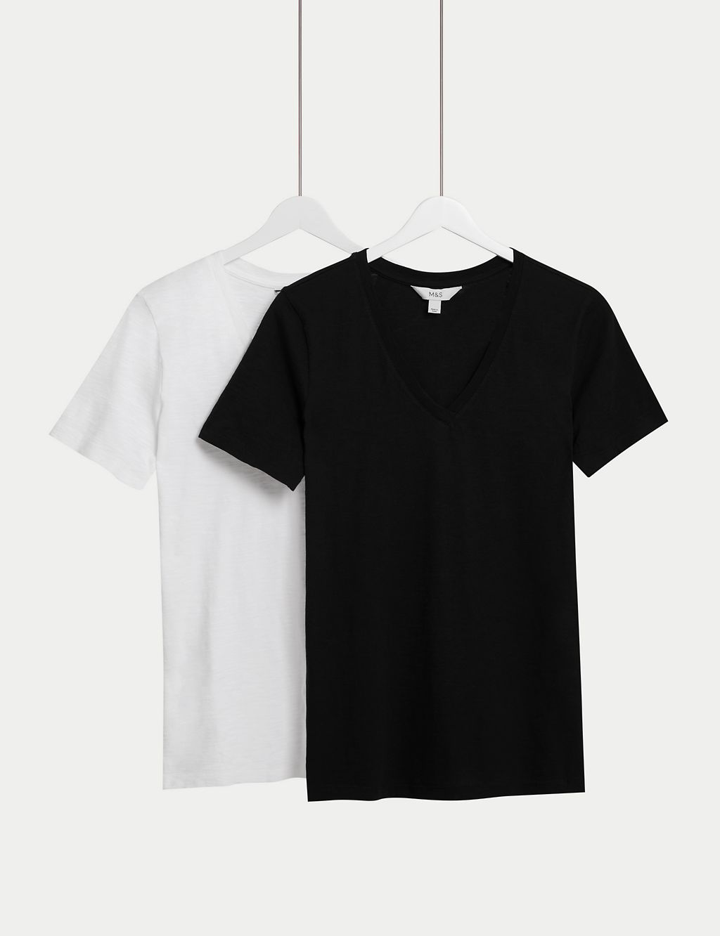 2pk Pure Cotton V-Neck Relaxed T-Shirts 3 of 5