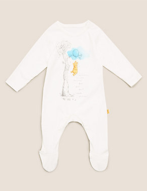 2pk Pure Cotton Winnie the Pooh™ Sleepsuits (0-3 Yrs) Image 2 of 8