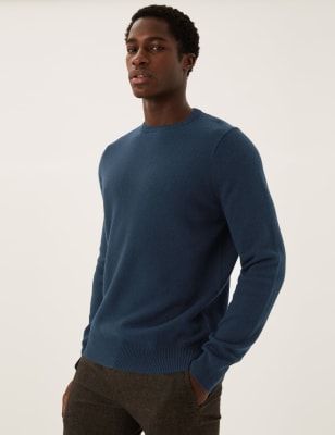 Navy lambswool crew sales neck jumper