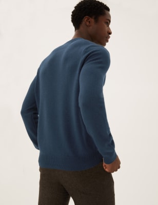 Navy lambswool crew outlet neck jumper