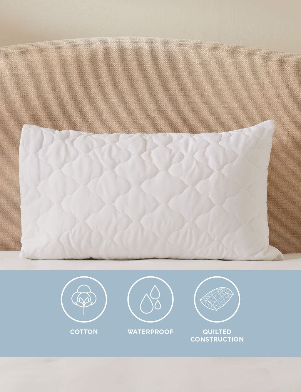 2pk Quilted Waterproof Pillow Protectors 3 of 4