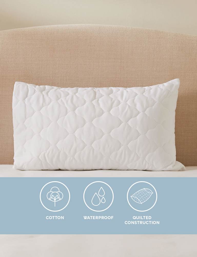 2pk Quilted Waterproof Pillow Protectors Sleep Solutions M&S