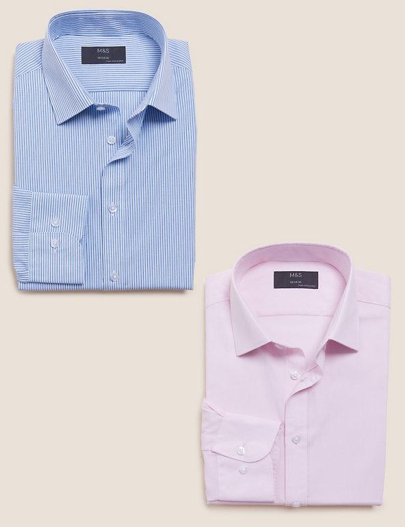2pk Regular Fit Cotton Blend Shirts | M ...