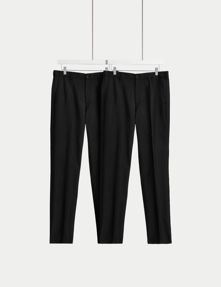 Crease Resistant Flat Front Trousers