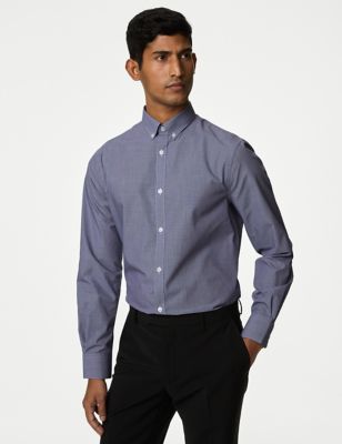 2pk Regular Fit Easy Iron Long Sleeve Checked Shirts Image 2 of 4