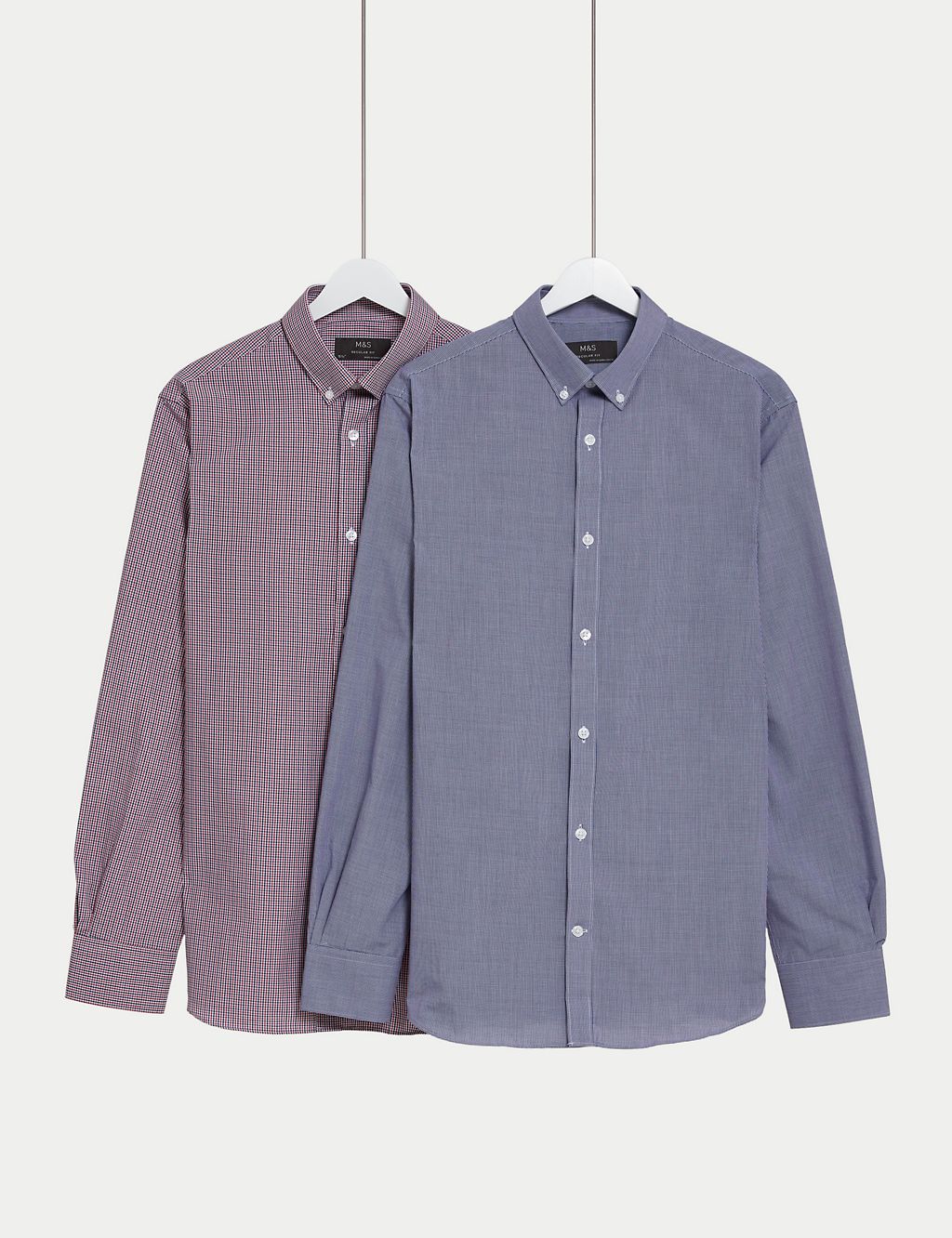 2pk Regular Fit Easy Iron Long Sleeve Checked Shirts 3 of 4