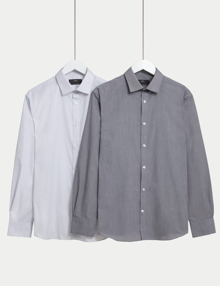 2pk Regular Fit Easy Iron Long Sleeve Shirts 1 of 6