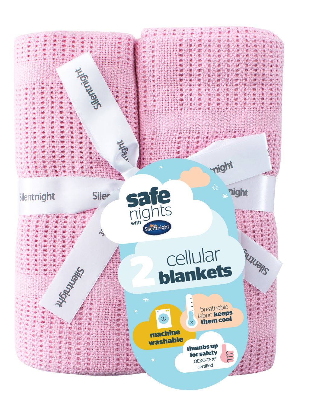 2pk Safe Nights Cellular Cot Blankets 1 of 3