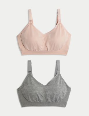 Seamless Full Cup Nursing Bra with Lace pink order online