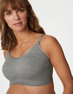 Buy BLOSSOM Silver Grey Cotton Seamless T-Shirt Bra With Nipple Concealer  online