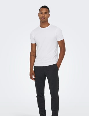 2pk Cotton Rich Slim Fit Tops, M&S Collection