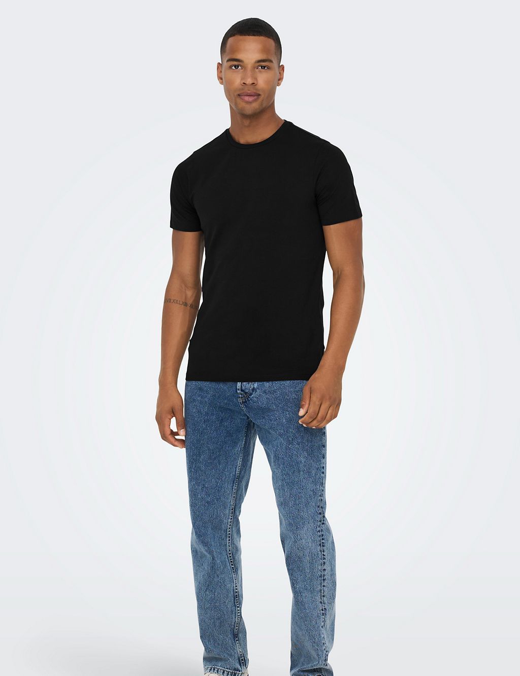 2pk Slim Fit Cotton Rich Crew Neck T-Shirts | ONLY & SONS | M&S