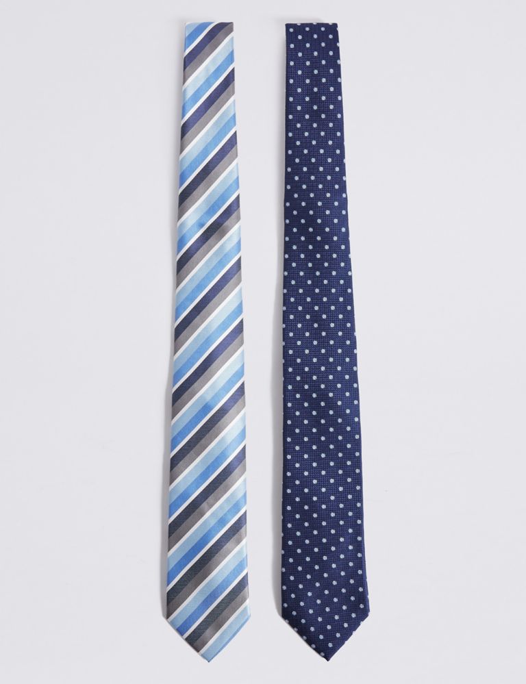 2pk Striped & Spotted Tie 1 of 5