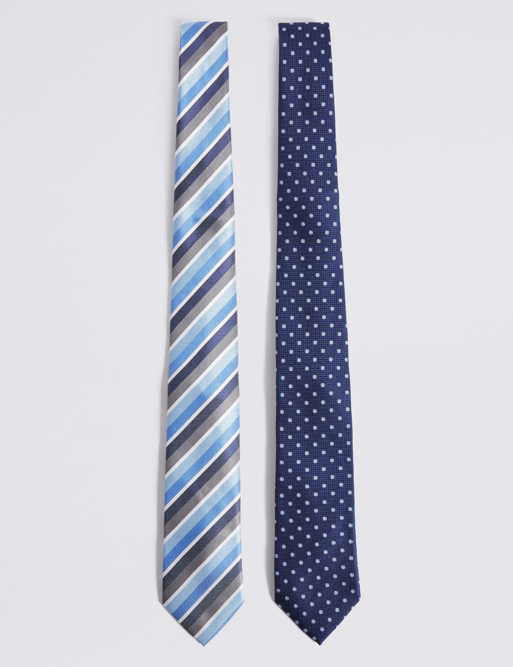 2pk Striped & Spotted Tie | M&S Collection | M&S