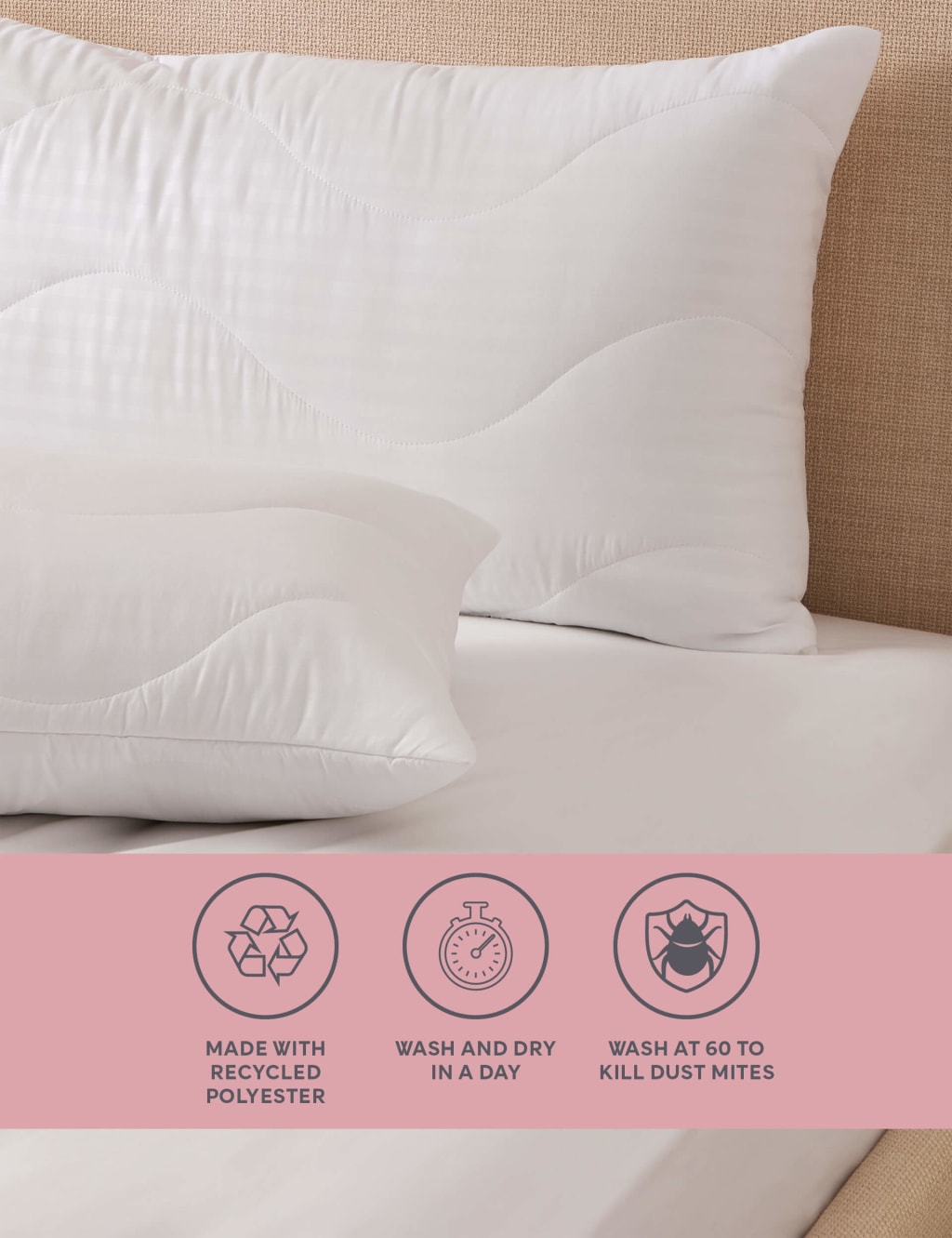 2pk Supremely Washable Pillow Protectors 3 of 3