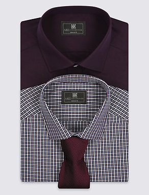 2pk Tailored Fit Shirts with Tie Image 2 of 5