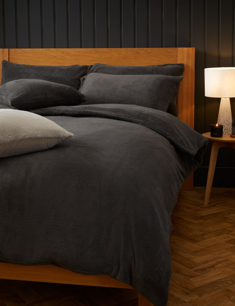 2pk Teddy Fleece Pillowcases M&S Collection M&S