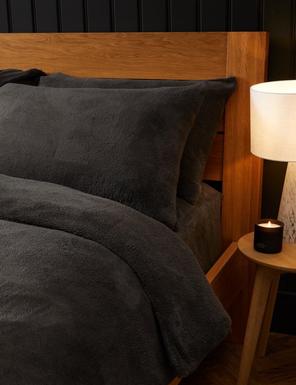 2pk Teddy Fleece Pillowcases M&S Collection M&S