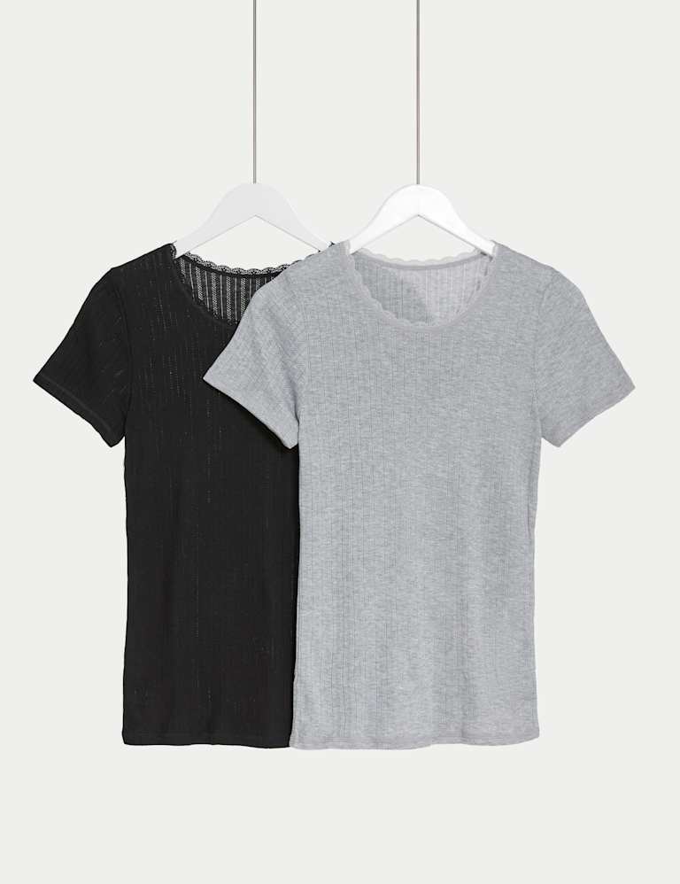 Womens Soft Thermal Short Sleeve Plain Spencer Black or White