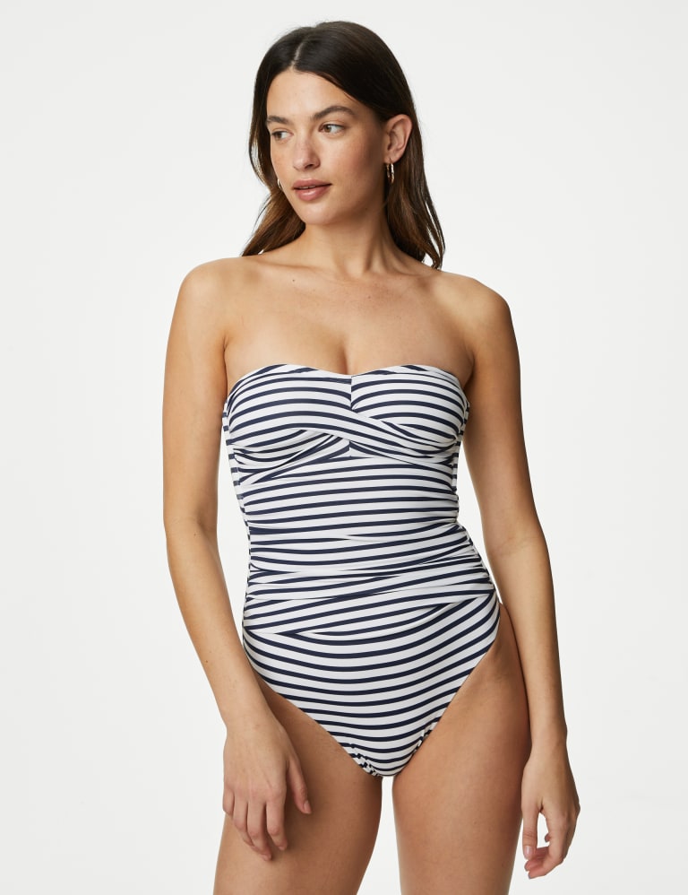 2pk Tummy Control Bandeau Swimsuit, M&S Collection