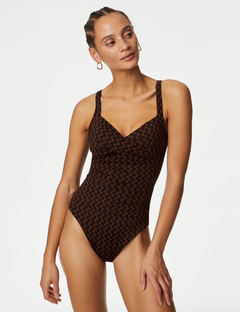 Tummy Control Padded Ruched Plunge Swimsuit, M&S Collection