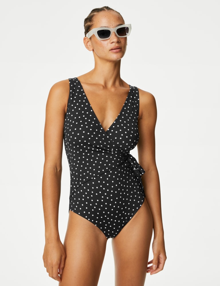 2pk Tummy Control Wrap Plunge Swimsuits M S Collection M S