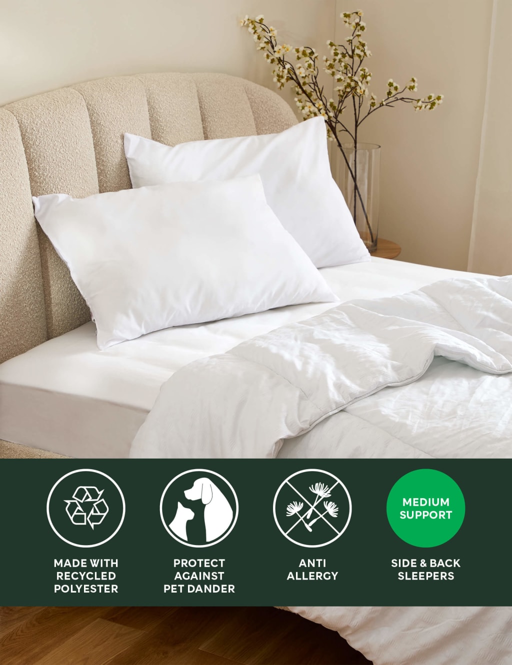 2 Pack) Anti-Dust Mite and Allergen Proof Pillowcases