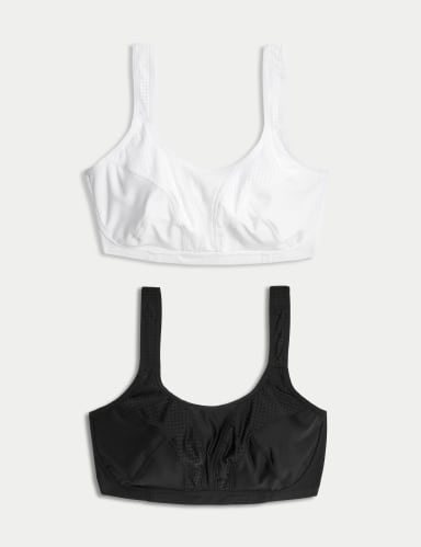 2pk Ultimate Support Non-Wired Sports Bras A-H 1 of 10