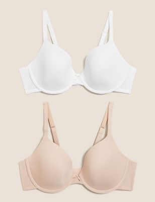 MARKS AND SPENCER NUDE UNDERWIRED MOULDED T SHIRT BRA SIZE 32A CUP