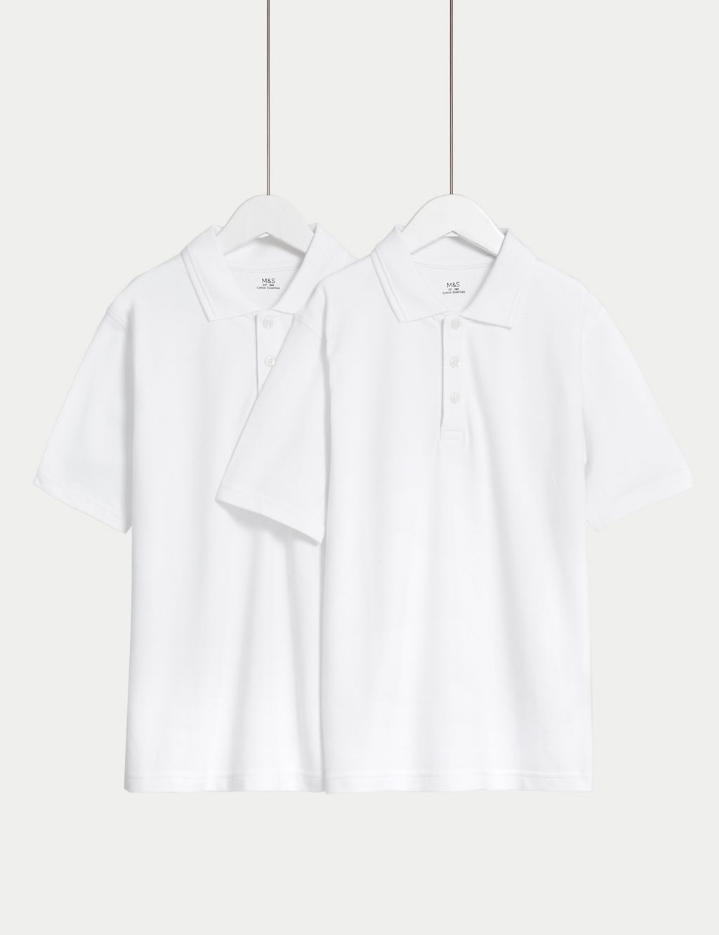 2pk Unisex Easy Dressing School Polo Shirts (2-18 Yrs) 1 of 2