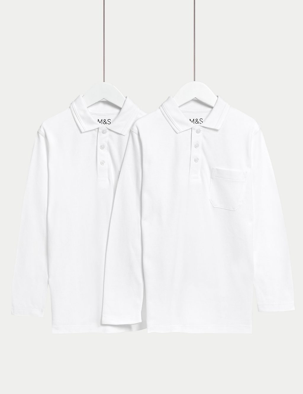 2pk Unisex Easy Dressing School Polo Shirts (3-18 Yrs) 1 of 5