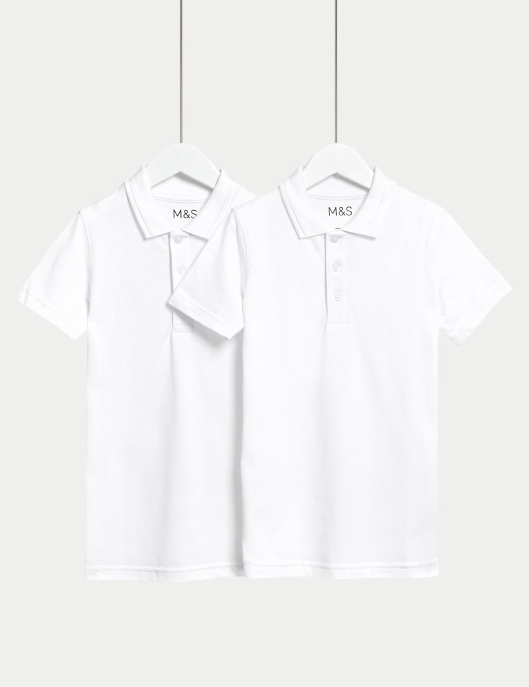2pk Unisex Easy Dressing School Polo Shirts 3 18 Yrs