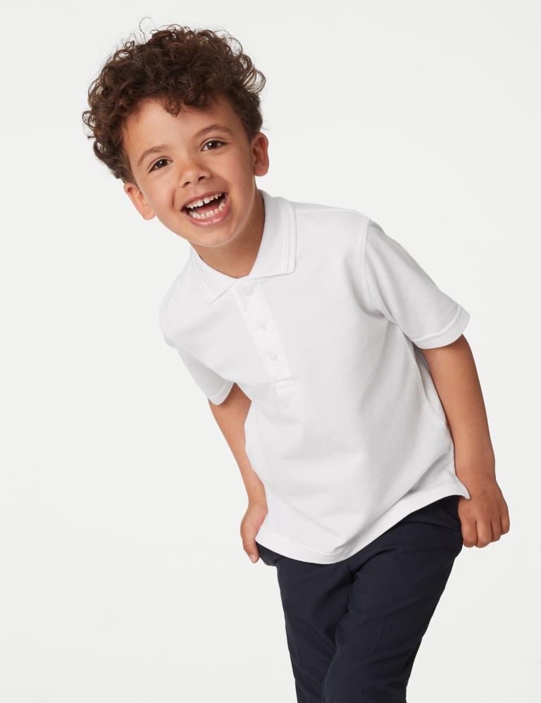 2pk Unisex Easy Dressing School Polo Shirts (3-18 Yrs) 3 of 7