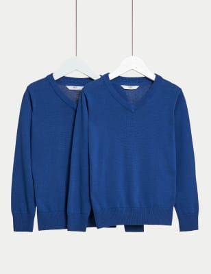 2pk Unisex Pure Cotton School Jumper (3-18 Yrs) Image 2 of 5