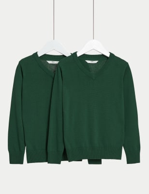 2pk Unisex Pure Cotton School Jumper (3-18 Yrs) Image 2 of 5