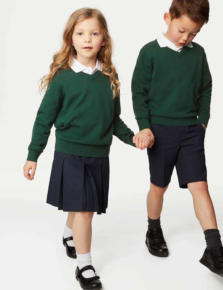 2pk Unisex Pure Cotton School Jumper (3-18 Yrs) 1 of 5