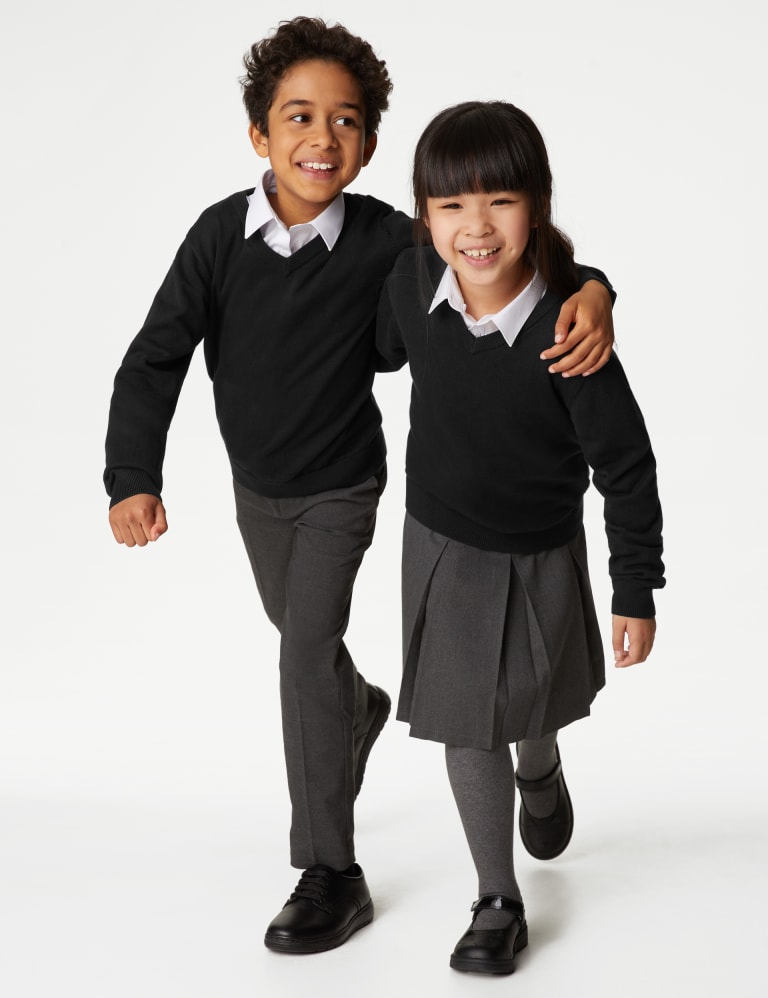 2pk Unisex Pure Cotton School Jumper (3-18 Yrs), M&S Collection