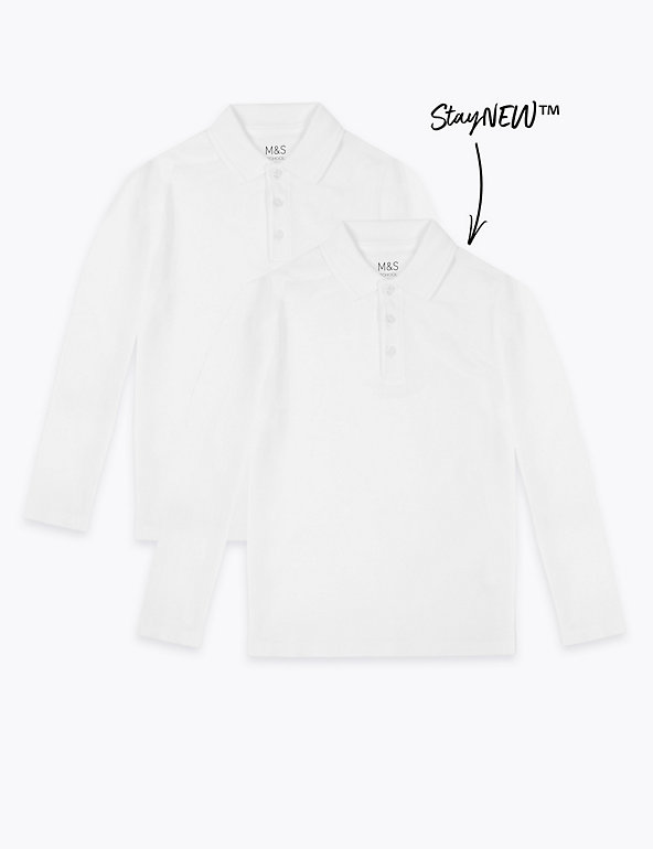 2pk Unisex Pure Cotton School Polo Shirts (2-18 Yrs) Image 1 of 1