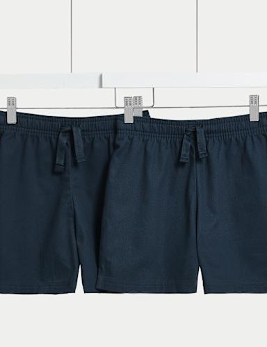 2pk Unisex Pure Cotton School Shorts (2-16 Yrs) 2 of 6