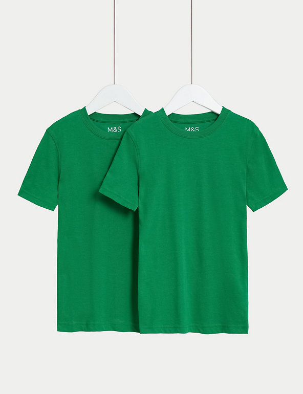 2pk Unisex Pure Cotton School T-Shirts (2-16 Yrs) Image 1 of 1