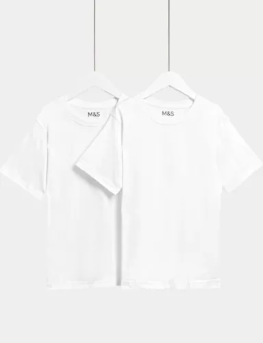 2pk Unisex Pure Cotton School T-Shirts (2-16 Yrs) 2 of 5